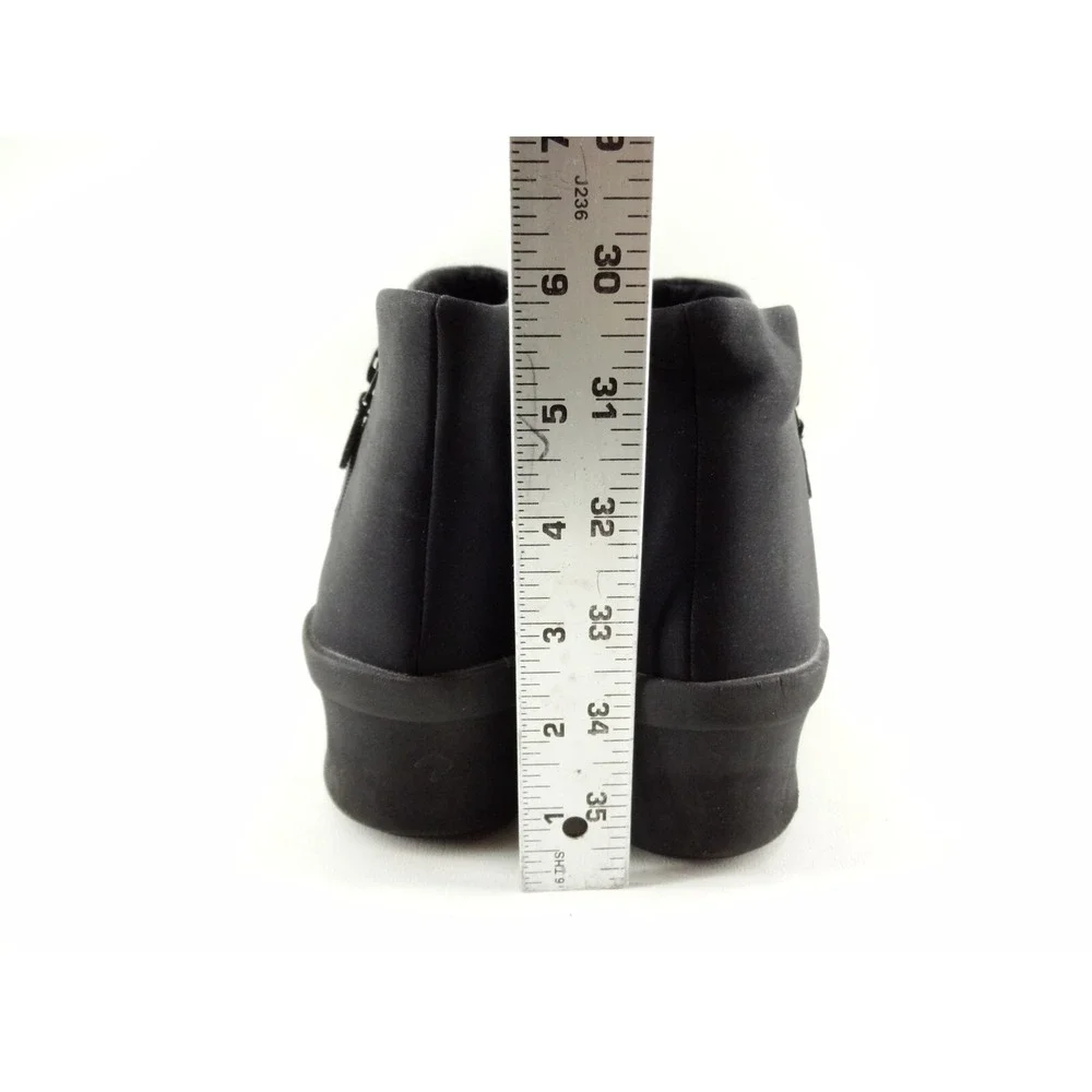 Clarks Step Rose Up Women's 10‎ W US Double Zip Black Wedge Boots Bootie